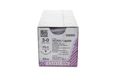 Vicryl Rapide 3-0 45 Cm Fs2 S 19Mm 3/8 12pcs