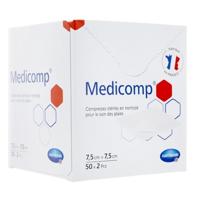 Compresse Medicomp 7.5X7.5 4Plis 100pcs